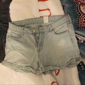 Light blue jean shorts